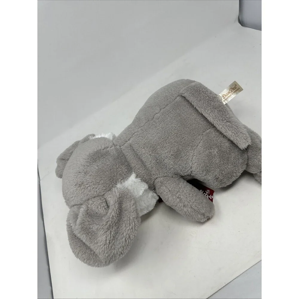 Dan Dee Plush 14” Gray Mouse Christmas w/ Red Nose Snowflake Scarf
